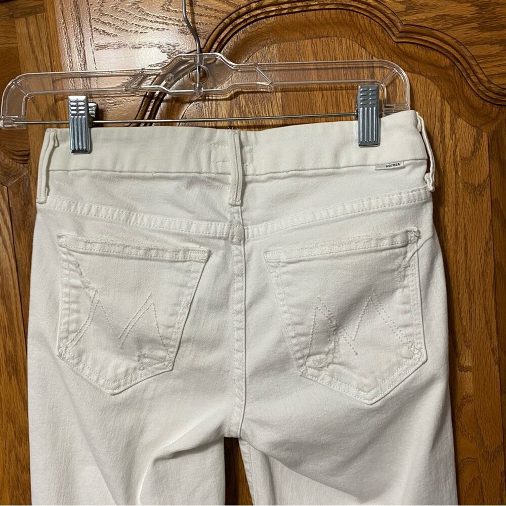 Mother The Looker Stayin’ Rowdy White Jeans Distressed Women’s Size 24 - Picture 8 of 16